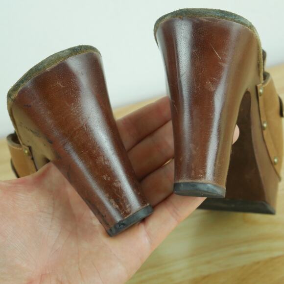 Vintage Size 7 Y2K Clogs Chunky Heel Platform Mules Boho Xhilaration Chunky Stud - Picture 10 of 11